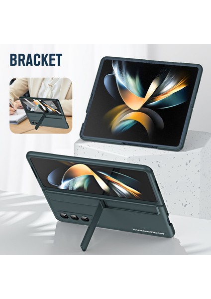 Samsung Galaxy Z Fold4 5g Gizli Kickstand Katlama Telefon Kılıfı Sert Pc Kalem Yuvası Temperli Cam Ekran Film ile Anti Damla Kapak (Yurt Dışından) indirimleri