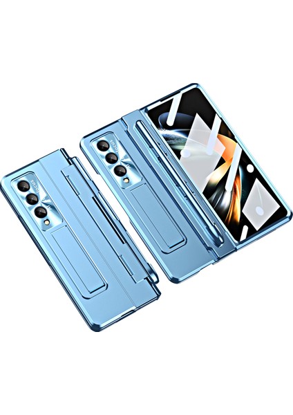 Samsung Galaxy Z Fold4 5g Anti-Drop Sert Pc Arka Kapak Katlanır Telefon Kılıfı, Lens Filmi ve Temperli Cam Ekran Film (Yurt Dışından)
