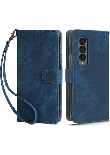 Samsung Galaxy Z Fold4 5g Telefon Cüzdan Kılıfı Rfıd Engelleme Deri Telefon Stand Kapağı Kayışla (Yurt Dışından)