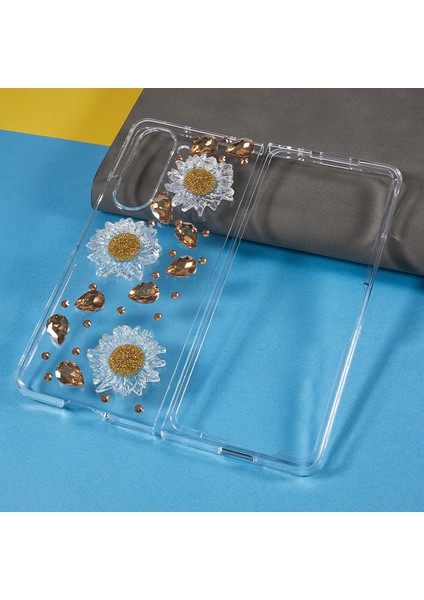 Samsung Galaxy Z For Fold5 5g Sert Pc Telefon Kılıfı 2 Parçalı Tasarım Rhinestone Dekor Katlanır Telefon Kapağı (Yurt Dışından)