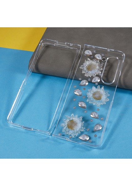 Samsung Galaxy Z For Fold5 5g Sert Pc Telefon Kılıfı 2 Parçalı Tasarım Rhinestone Dekor Katlanır Telefon Kapağı (Yurt Dışından)