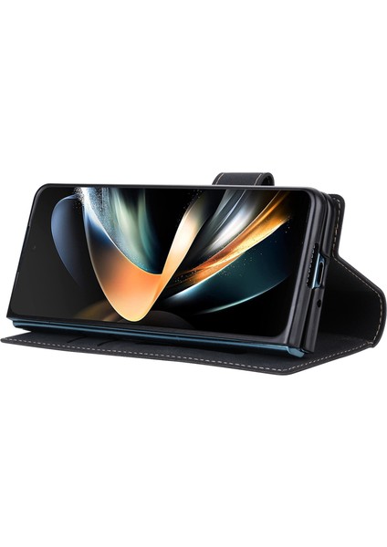 Samsung Galaxy Z Fold4 5g Stand Stand Cüzdan Kılıfı Önleme Pu Deri+Pc Telefon Kapağı (Yurt Dışından) modelleri