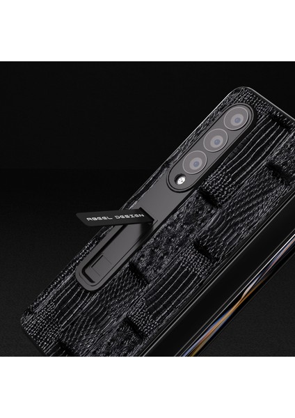 Samsung Galaxy Z Fold4 Inek Deri Pc Tam Koruyucu Kapak Mahjong Doku Kickstand Telefon Kılıfı Ekran Filmi (Yurt Dışından) modelleri