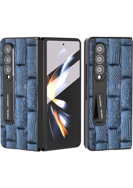 Samsung Galaxy Z Fold4 Inek Deri Pc Tam Koruyucu Kapak Mahjong Doku Kickstand Telefon Kılıfı Ekran Filmi (Yurt Dışından) fiyatları