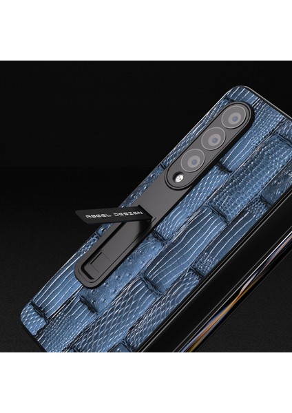 Samsung Galaxy Z Fold4 Inek Deri Pc Tam Koruyucu Kapak Mahjong Doku Kickstand Telefon Kılıfı Ekran Filmi (Yurt Dışından) modelleri