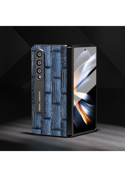 Samsung Galaxy Z Fold4 Inek Deri Pc Tam Koruyucu Kapak Mahjong Doku Kickstand Telefon Kılıfı Ekran Filmi (Yurt Dışından) fırsatları