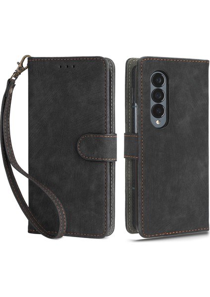 Samsung Galaxy Z Fold4 5g Telefon Cüzdan Kılıfı Rfıd Engelleme Deri Telefon Stand Kapağı Kayışla (Yurt Dışından)