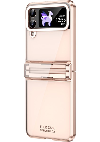 Samsung Galaxy Z Flip4 5g Sert Pc Elektrapılaşma Kılıfı Menteşe Koruma Şok Geçirmez Telefon Kapağı (Yurt Dışından)