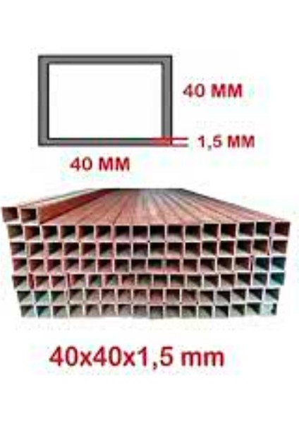 40X40X1.5MM Profil(Astar Kırmızı Boyalı 1.5 Metre)
