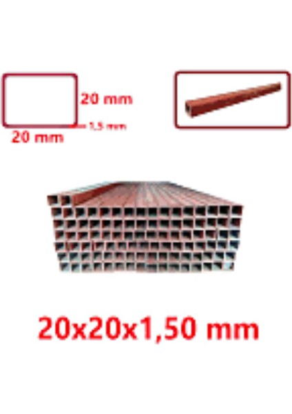 Profil 20X20X1.5MM (Astar Kırmızı Boyalı 2 Metre)