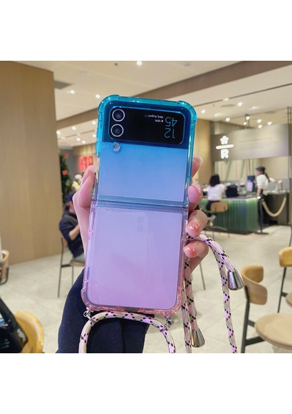 Samsung Galaxy Z Flip3 5g Gradyan Renk Tpu Telefon Kılıfı Kazanlı Aralıklı Arka Kapak (Yurt Dışından)