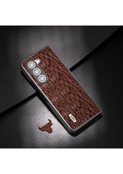 Samsung Galaxy Z Fold5 5g Pc Telefon Kılıfı Anti-Slip Cowhide Deri Kaplamalı Telefon Kapağı (Yurt Dışından) fiyatları