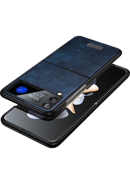 Samsung Galaxy Z Flip4 5g Pu Deri Kaplamalı Tpu + Pc Anti-Fall Telefon Kılıfı Kırpma Dayanıklı Cep Telefonu Kapağı (Yurt Dışından)