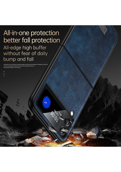 Samsung Galaxy Z Flip4 5g Pu Deri Kaplamalı Tpu + Pc Anti-Fall Telefon Kılıfı Kırpma Dayanıklı Cep Telefonu Kapağı (Yurt Dışından) indirimleri