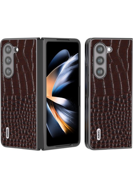 Samsung Galaxy Z Fold5 5g Cowhide Deri + Pc Telefon Kılıfı Timsah Doku Ince Kapak (Yurt Dışından)