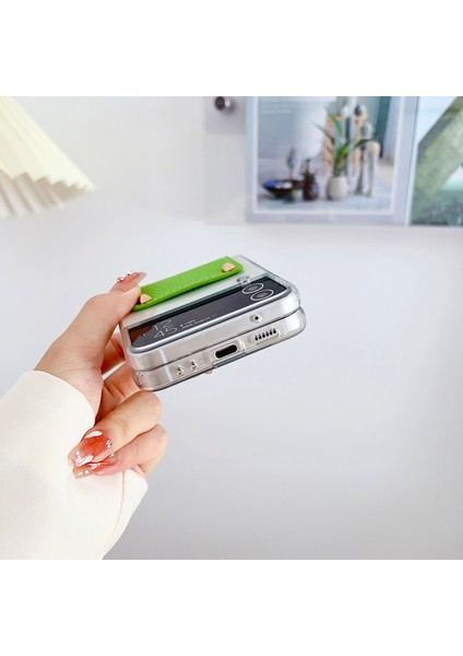 Samsung Galaxy Z Flip3 5g Sert Pc Telefon Kılıfı Pu Deri Metal Yüzük Tutucu Kickstand Koruyucu Kapak (Yurt Dışından) fırsatları