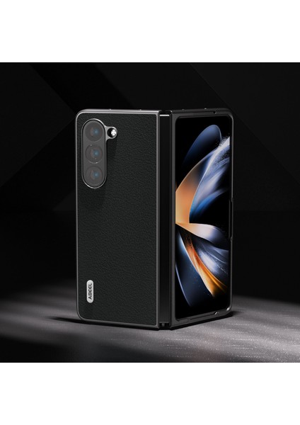 Samsung Galaxy Z Fold5 5g Inek Deri + Sert Pc Kabuk Siyah Kenar Telefon Kılıfı Kapak (Yurt Dışından) fırsatları