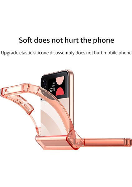 Samsung Galaxy Z Flip3 5g Menteşe Koruma Temiz Telefon Kılıfı Yumuşak Tpu Güçlendirilmiş Köşeler Şok Geçirmez Anti-Dalgalı Kapak (Yurt Dışından)