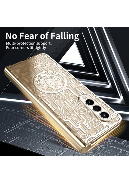 Samsung Galaxy Z Fold4 5g Mekanik Efsane Serisi Elektrapılaşma Telefon Kılıfı Sabit Pc Şok Geçirmez Kapak Temperli Cam Film (Yurt Dışından) modelleri
