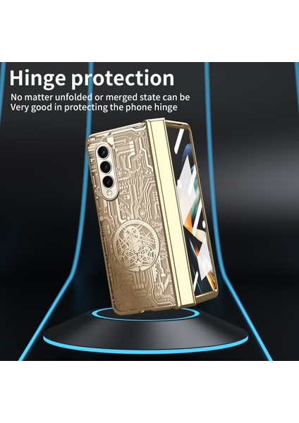 Samsung Galaxy Z Fold4 5g Mekanik Efsane Serisi Elektrapılaşma Telefon Kılıfı Sabit Pc Şok Geçirmez Kapak Temperli Cam Film (Yurt Dışından) fırsatları