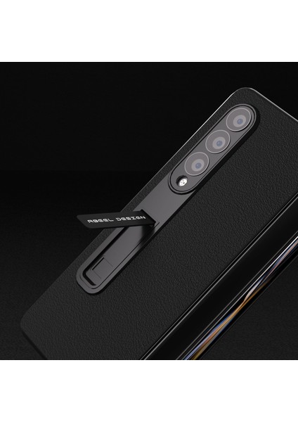 Samsung Galaxy Z Fold3 5g Inek Deri+Pc Anti-Drop Kastusu Kickstand Flows Tele Kapağı Ekran Filmi (Yurt Dışından) modelleri