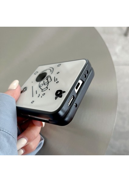 Samsung Galaxy Z Flip3 5g Astronot Desen Cam+Pc Telefon Kılıfı Katlanır Telefon Kapağı (Yurt Dışından)