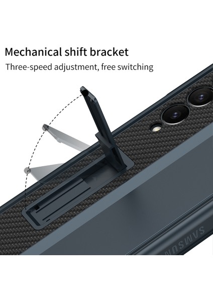 Samsung Galaxy Z Fold4 5g Kickstand Telefon Kılıfı Şok Geçirmez Sabit Pc Kapağı Temperli Cam Film ile Anti Drop Ince Telefon Kılıfı (Yurt Dışından)