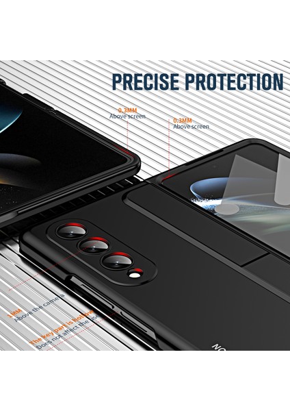 Samsung Galaxy Z Fold4 5g Menteşe Koruması Kickstand Telefon Kasası Hard Pc Damla Kanı Kabuk Tumanmış Cam Ekran Film (Yurt Dışından) modelleri