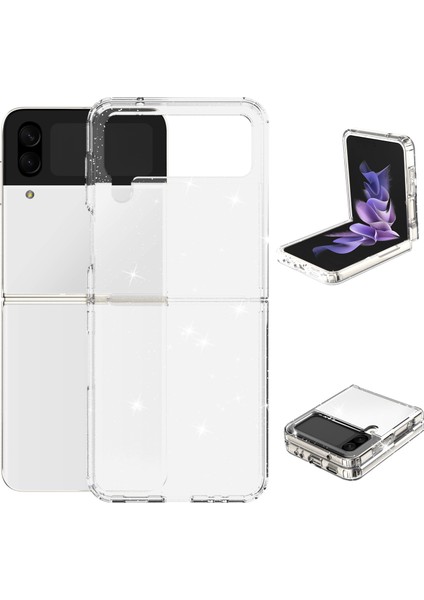 Samsung Galaxy Z Flip4 5g Glitter Powder Imd Net Telefon Kılıfı Anti-Çizelge Yumuşak Tpu Şok Geçirmez Koruyucu Kapak (Yurt Dışından)