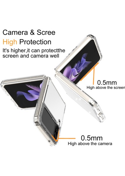 Samsung Galaxy Z Flip4 5g Glitter Powder Imd Net Telefon Kılıfı Anti-Çizelge Yumuşak Tpu Şok Geçirmez Koruyucu Kapak (Yurt Dışından)