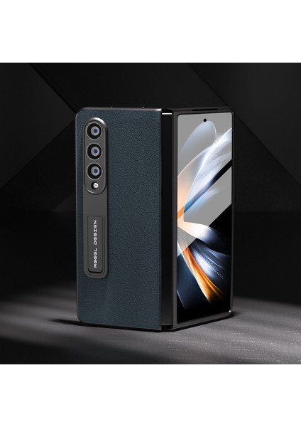 Samsung Galaxy Z Fold4 5g Koruyucu Doku Telefon Kılıfı Inek Deri+Tüplü Cam Film ile Kickstand Kapak (Yurt Dışından) fırsatları