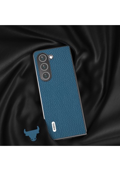 Samsung Galaxy Z Fold5 5g Litchi Doku Telefon Kapağı Cowhide Deri Kaplamalı Pc Kılıfı (Yurt Dışından)