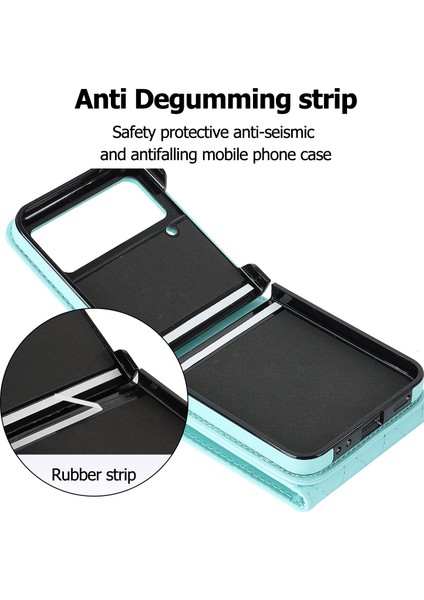 Samsung Galaxy Z Flip3 5g Kart Çanta Telefon Kılıfı, Ring Kickstand Rfıd Engelleme Deri+Pc Kapağı (Yurt Dışından) fiyatları