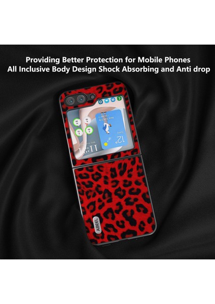 Samsung Galaxy Z FLIP55 5g Leopar Desen Telefon Kılıfı Pu Deri + Pc Arka Kabuk (Yurt Dışından) modelleri