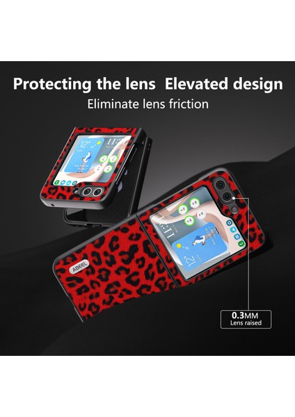 Samsung Galaxy Z FLIP55 5g Leopar Desen Telefon Kılıfı Pu Deri + Pc Arka Kabuk (Yurt Dışından) fırsatları