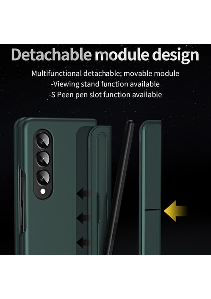 Samsung Galaxy Z Fold4 5g Ince Telefon Kılıfı Şok Geçirmez Kalem Tutucusu ile Pc Kickstand Case'e Sahipti (Yurt Dışından)