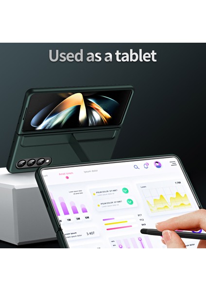 Samsung Galaxy Z Fold4 5g Ince Telefon Kılıfı Şok Geçirmez Kalem Tutucusu ile Pc Kickstand Case'e Sahipti (Yurt Dışından)