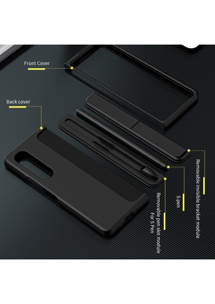 Samsung Galaxy Z Fold4 5g Ince Telefon Kılıfı Şok Geçirmez Kalem Tutucusu ile Pc Kickstand Case'e Sahipti (Yurt Dışından)