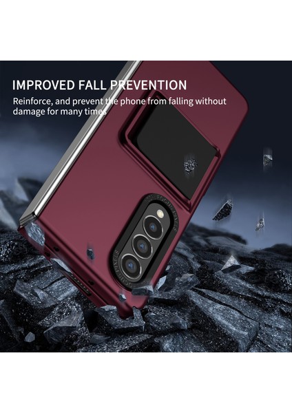 Samsung Galaxy Z Fold3 5g Koruyucu Kılıf Sabit Pc Kılıfı Kickstand ile Çizgiye Karşı Telefon Kapağı (Yurt Dışından) fırsatları