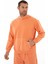 Erkek Oversize 2 İplik Kanguru Cepli Kapşonlu Sweatshirt Y25254376601 3