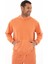 Erkek Oversize 2 İplik Kanguru Cepli Kapşonlu Sweatshirt Y25254376601 4