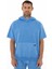 Erkek Oversize Kısa Kollu Kanguru Cepli Kapşonlu Sweatshirt Y25254376501 1