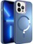 Apple iPhone 12 Pro Kılıf Stil Serisi Mat Wireless Tacsafe Kapak Mavi 1