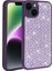 Apple iPhone 14 Kılıf Diamond Parlak Taşlı Ston Kapak Silikon Derin Mor 1