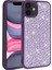 Apple iPhone 12 Kılıf Diamond Parlak Taşlı Ston Kapak Silikon Derin Mor 1