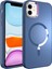 Apple iPhone 11 Case Kılıf Stil Serisi Mat Wireless Tacsafe Kapak Mavi 1