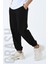 Jogger Fit Lastikli Şardonlu Üç Iplik Siyah Unisex Eşofman Altı 1