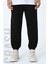 Jogger Fit Lastikli Şardonlu Üç Iplik Siyah Unisex Eşofman Altı 3
