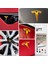 Tesla Model 3 Özel Kesim Logo Seti - Direksiyon Ön Arka Jantlar ve Sensörler Için 9'lu Tesla Logo Sticker Seri 1