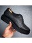 Hakiki Deri Siyah Erkek Ayakkabı Düz Taban ile Şık ve Rahat Kullanım 5